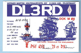 1982 Vintage Postcard Kiel Fjord Windjammer Rendezvous QSL Card DL3RD - $15.00