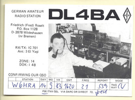 1983 Real Photo Postcard Germany Amateur Radio Oper QSL Fred Roselt DL4BA - £13.34 GBP