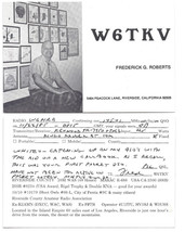 1985 Vintage Photo Postcard QSL Card W6TKV Frederick G. Roberts Riversid... - £17.98 GBP