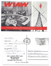 1986 Real Photograph Postcard ARRL HQ Newington CT QSL Card W1AW - £11.98 GBP