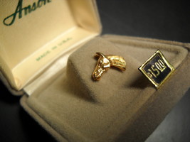 Anson Tie Tack Small Golden Horsehead Made in USA Original Presentation Box - £10.21 GBP