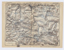 1926 Vintage Map Of Vicinity Of Cauterets LUZ-SAINT-SAUVEUR Pyrenees France - £13.45 GBP