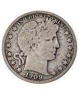 1909-O Barber 50C Half Dollar Fine Condition, Natural Color, Some Toning - $100.06 CAD
