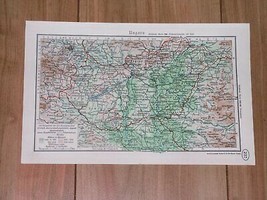 1938 Original Vintage Map Of Hungary / Germans In Hungary German Minority - £14.90 GBP