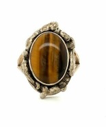 Vintage Sterling Hallmarked Southwest Navajo Oval Tiger&#39;s Eye Stone Ring... - €64,48 EUR