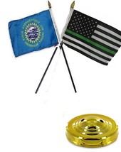 K&#39;s Novelties South Dakota State &amp; Green Line USA 4&quot;x6&quot; Flag Desk Set Ta... - £5.39 GBP