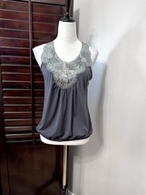 Lily White Womens Blouse Black Sleeveless V Neck Sequin Pullover Tank Ev... - $13.09