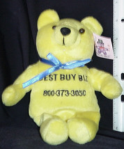 Plush Bear Toy Promotional Vintage Advertising 1999 Best Buy Store Yellow Tag - £11.76 GBP