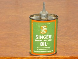 Vintage Singer Sewing Machine Oil Lead Top Empty 3 Ounce Tin - $541.44 MXN