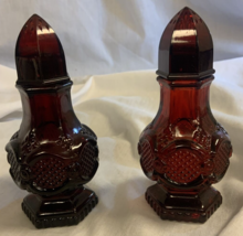 Vintage Avon 1876 Cape Cod Ruby Red Glass Salt &amp; Pepper  1 with Topaze Cologne - £3.95 GBP