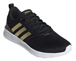 adidas Ladies&#39; Size 8 QT Racer 2.0 Sneaker Running Shoes, Black/Gold - $38.99
