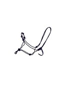 Horse Halter Knotted Rope Side Pull New All Black Adjustable HHAFA510 - $18.81