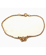 Avon Butterfly Bracelet 7 inch Gold Plated Twisted Chain VTG Estate Jewelry - £12.35 GBP