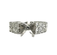 Round 2-Row Diamond Platinum Engagement Ring Setting Mounting, .60 CTW - £1,894.33 GBP