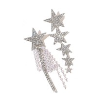 Ion crystal star long drop earrings for women trendy pearl tassel ab style earring gift thumb200