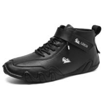 Men sneaker shoes Leather ankle boots Luxury Brand Man sports shoes Waterproof W - £40.41 GBP