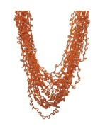 Colorful Orange Plastic Beaded Fun Tiki Torsade Necklace Womens Costume ... - $26.44 CAD
