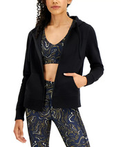 Womens Zip Front Fleece Hoodie Deep Black Size XXL IDEOLOGY $39 - NWT - £7.18 GBP