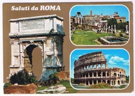 Italy Postcard Greetings From Rome Multi View Roman Ruins - $2.96