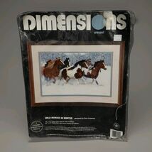 Dimensions Crewel Kit Wild Horses in Winter Embroidery Chris Cummings New - $19.79