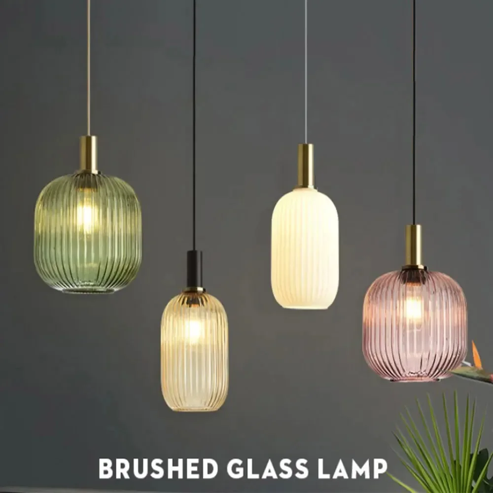 Nordic Minimalist Glass Pendant Lights Japanese LED Pendant Lamp for Din... - $26.56+
