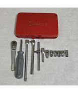 VTG 1967 Snap-On KRA-255 1/4&quot; Drive 6 Pt. Socket Set Metal Box Partial O... - €167,60 EUR