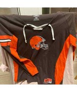 Cleveland Browns Woman’s Long Sleeve Shirt Size L Old School Look By Maj... - £19.38 GBP