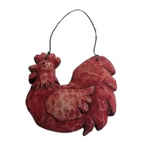 Red Rooster Hanging Ornament Resin Farmhouse Country Farm Chicken Decorative - £7.85 GBP