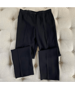 Escada Black Wool Flat Front Luxury Trousers Pants Straight Leg  36 S 6 - $74.92 CAD