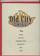 Old City Grill Menu Knoxville Tennessee 1990&#39;s - £14.24 GBP