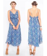 NEW Sugar Lips Blue Print &quot;Tried and True&quot; Midi Maxi Dress Exposed Back ... - £52.24 GBP
