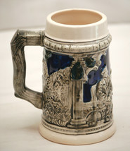Old Vintage Beer Stein Tankard Drinkware Mug Castle Tavern Scene 5-5/8&quot; ... - $12.86