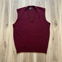 Vintage Robert Bruce Maroon V-Neck Knit Sweater Vest Size XL Golf Made i... - $29.99