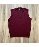 Vintage Robert Bruce Maroon V-Neck Knit Sweater Vest Size XL Golf Made i... - $41.01 CAD