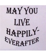 HAPPILY EVER AFTER WORD STAMP mounted rubber stamp - $8.00