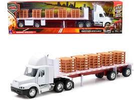 Freightliner Century Class S/T Flatbed Truck White with Pallet Accessories &quot;Long - $69.84