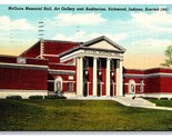 Mcguire Memorial Hall Richmond Indiana IN Linen Postcard Z10 - £1.55 GBP