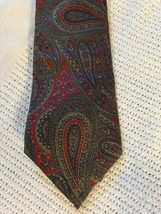 Vintage Yves Saint Laurent Red And Gray Argyle Silk Tie - $27.72