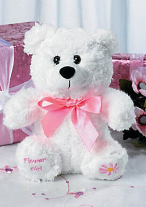 Flower Girl Teddy Bear Plush Flower Girl Bear Wedding Flower Girl Gifts - $14.03
