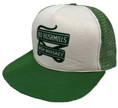 Vintage Old Bushmills Irish Whiskey Hat Cap Snap Back Green Mesh Trucker Mens - £15.76 GBP