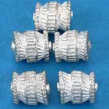 Bali Barrel Silver Plated Beads 12mm 16 Grams 5Pcs Approx. - £5.43 GBP