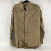 Burberry London Button Down Shirt Tan Check Plaid Mens Size Medium Cotton - £37.14 GBP