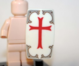 White and Red cross Templar Knight  Shield for  Minifigure - £1.56 GBP