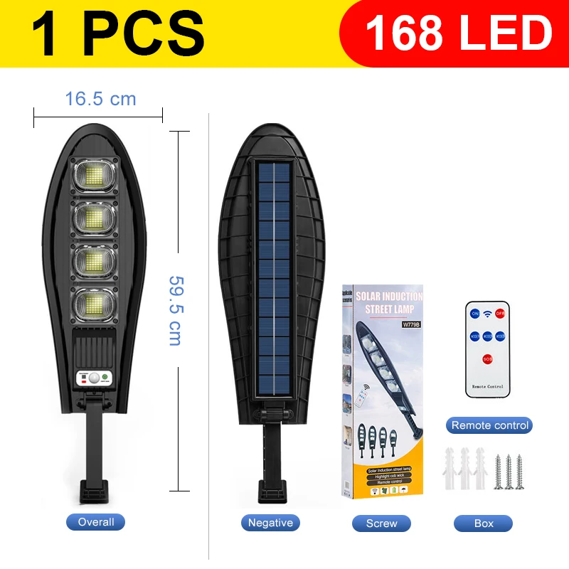 Newest 168LED Outdoor Solar LED Light 4 Modes 1500W Solar Light Lamp Wat... - £244.67 GBP