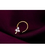 18K Gold Bloom In Love Diamond Nose Pin| Bridal Nose Pin, Diamond Nose P... - £77.46 GBP