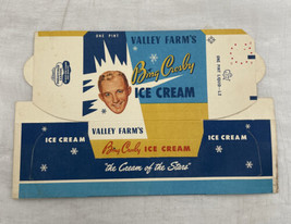 1953 Valley Farm&#39;s Ice Cream Bing Crosby Unfolded Unused Box Original Vintage - £12.13 GBP