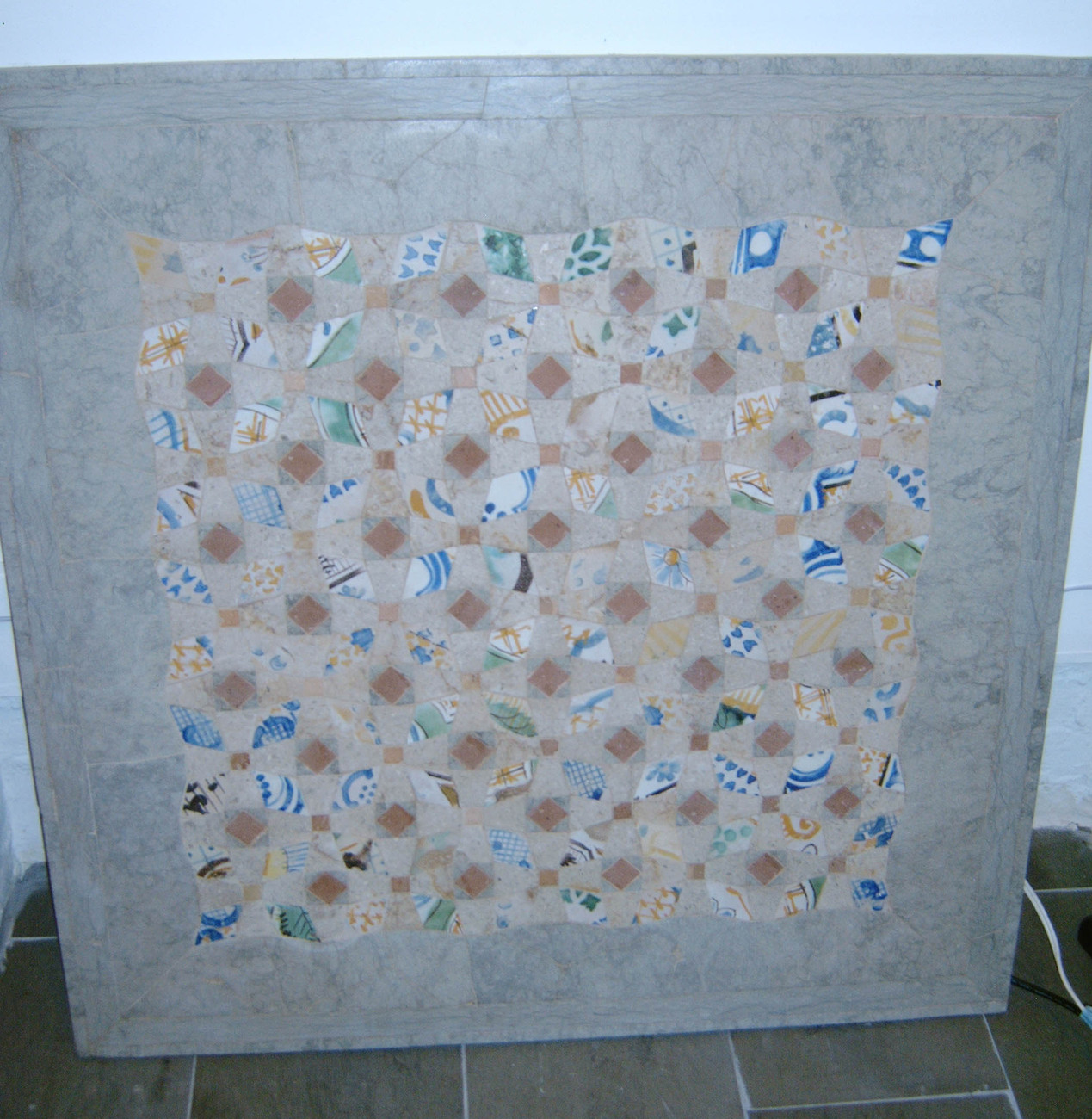 Mosaic inlaid Table with Reclaimed Tiles - $1,495.00
