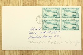 US Postal History Cover FDC 1952 Plate Block 3 Cent Green Grand Coulee Dam - $12.68