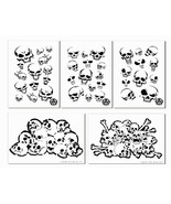 Mylar Skull Spray Painting Stencils RC Model Gun Airbrush Skulls Mask 5 ... - $23.99