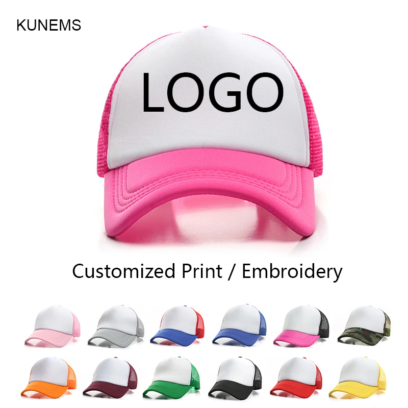 KUNEMS Custom LOGO Sponge Baseball Cap for Women and Men DIY Print Sun Hat - £13.23 GBP+